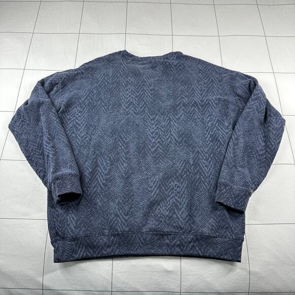 Athleta Sweatshirt Womens Small Navy Blue Studio to Street Splatter Stretch Crew - Picture 4 of 9